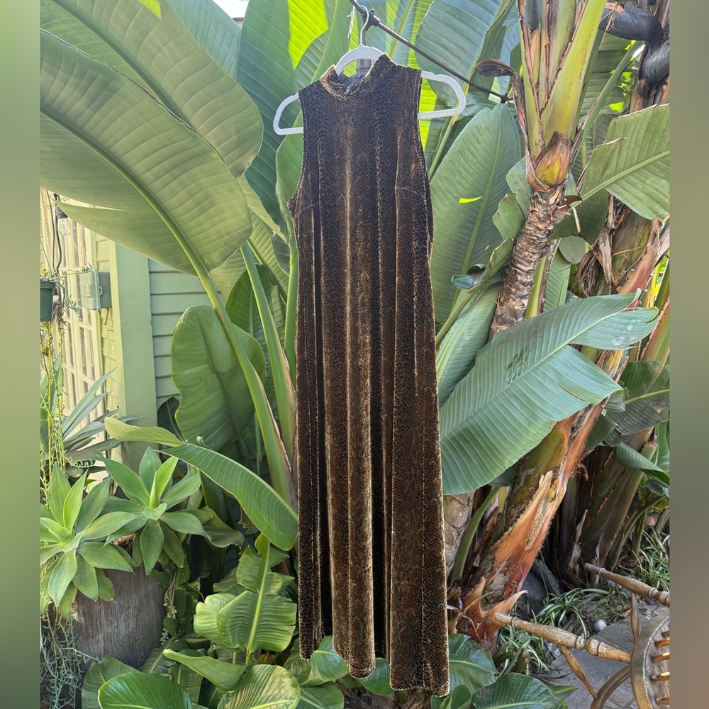 Vintage Velvet Sleeveless Maxi Dress